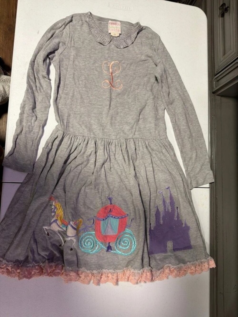 Little girls boutique dress embroidered L